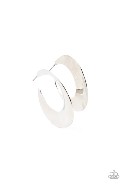 Power Curves - Silver - Paparazzi Earrings