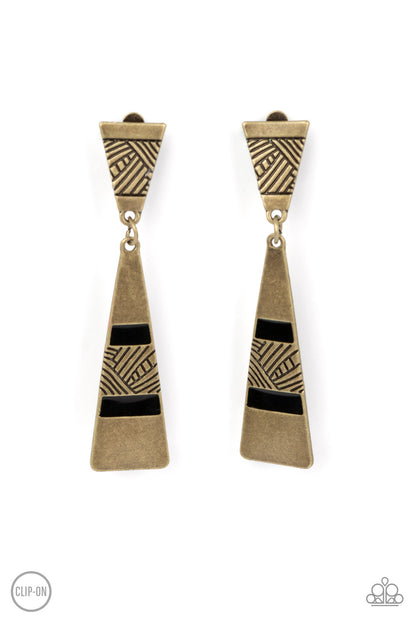 Safari Seeker - Brass - Paparazzi Earrings