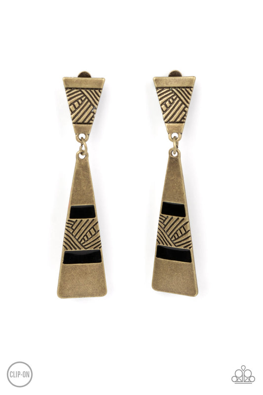 Safari Seeker - Brass - Paparazzi Earrings