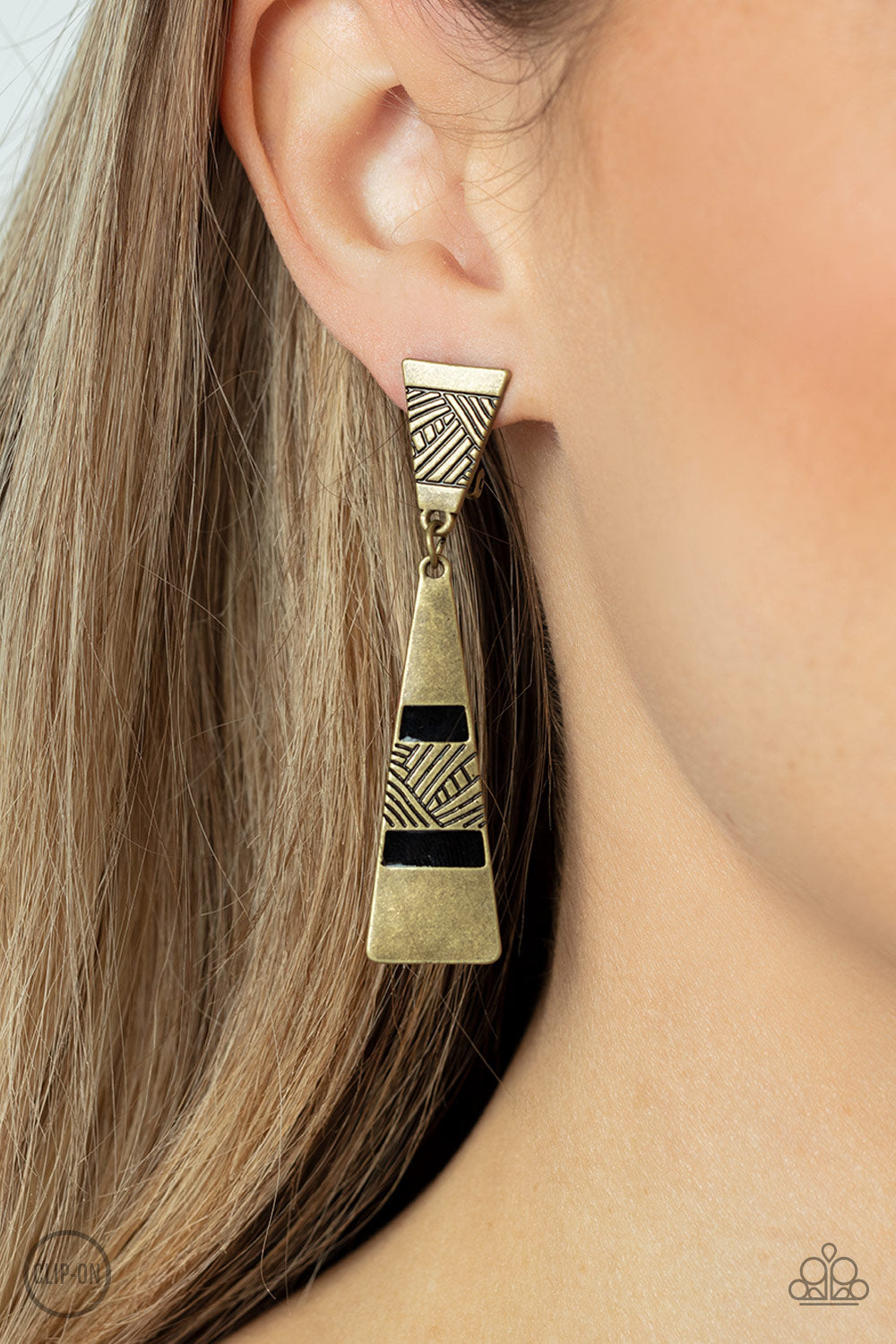 Safari Seeker - Brass - Paparazzi Earrings