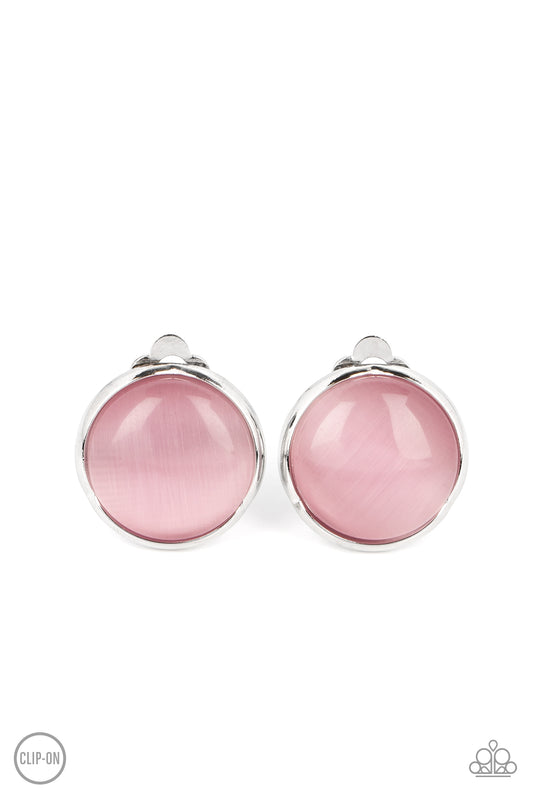 Cool Pools - Pink - Paparazzi Clip Ons Earrings
