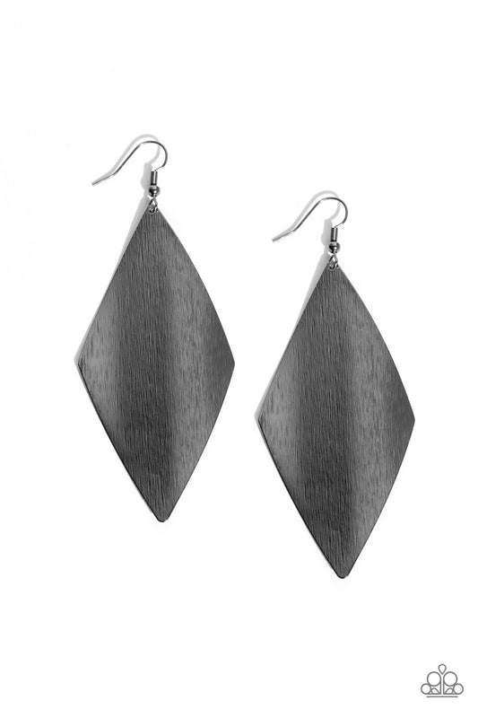 Retro Rally - Black - Paparazzi Earrings