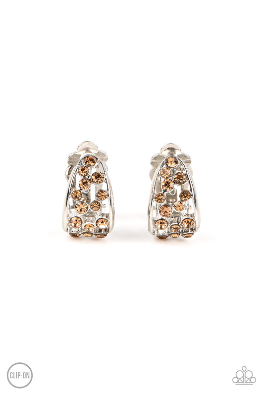 Extra Effervescent - Brown - Paparazzi Clip Earrings