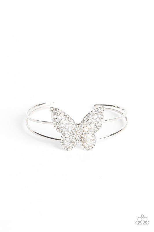 Butterfly Bella - White - Paparazzi Bracelet