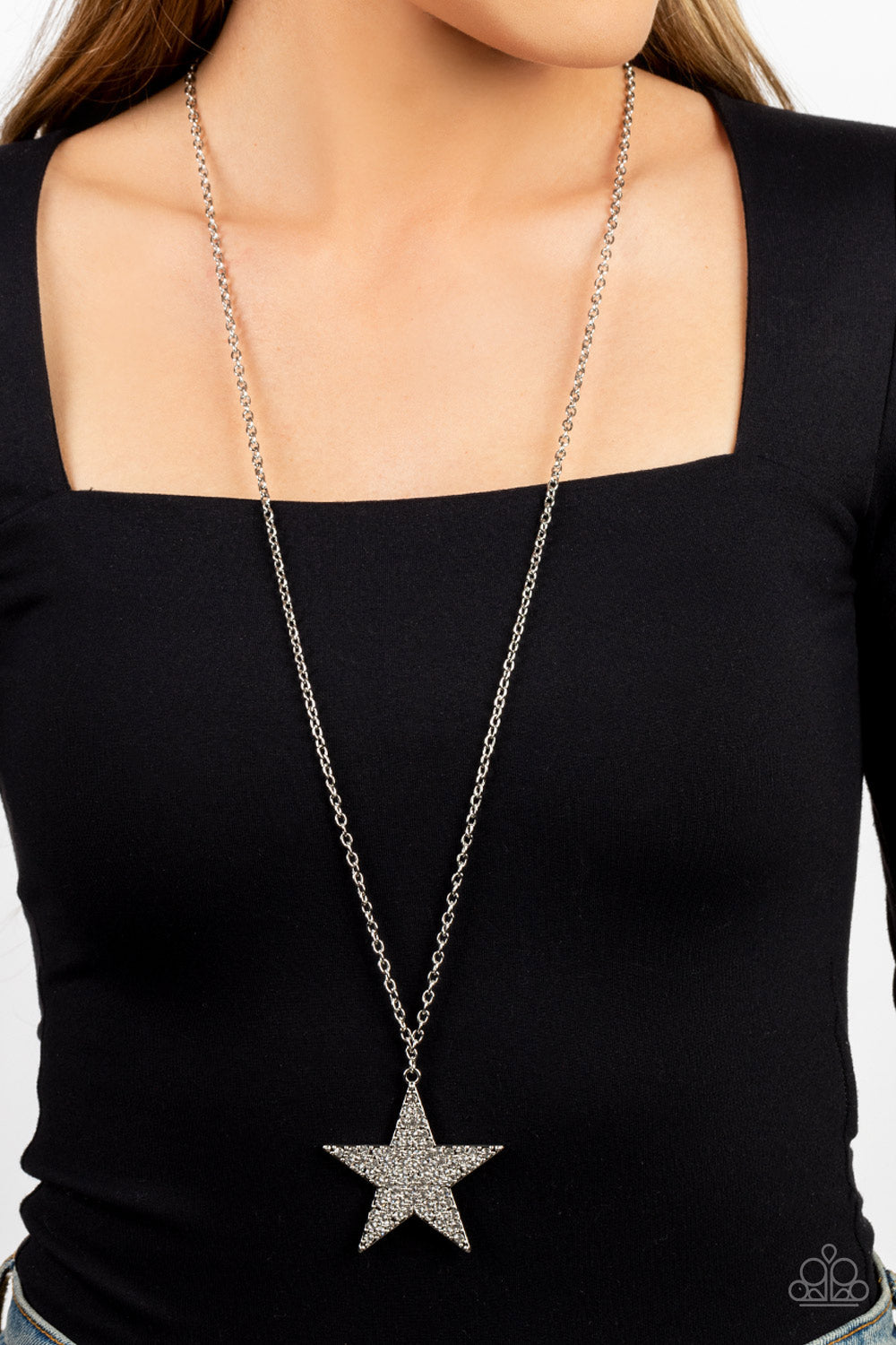 Rock Star Sparkle - White - Paparazzi Necklace