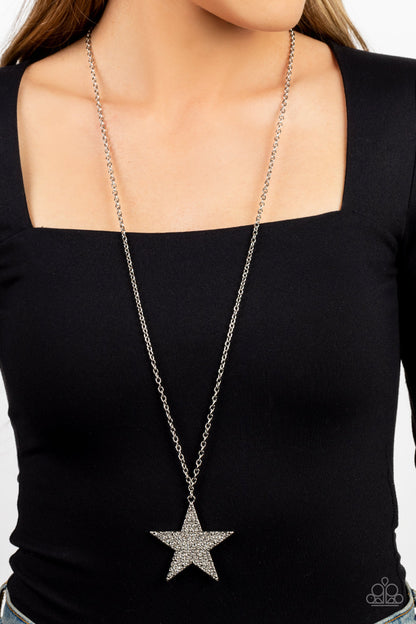 Rock Star Sparkle - White - Paparazzi Necklace