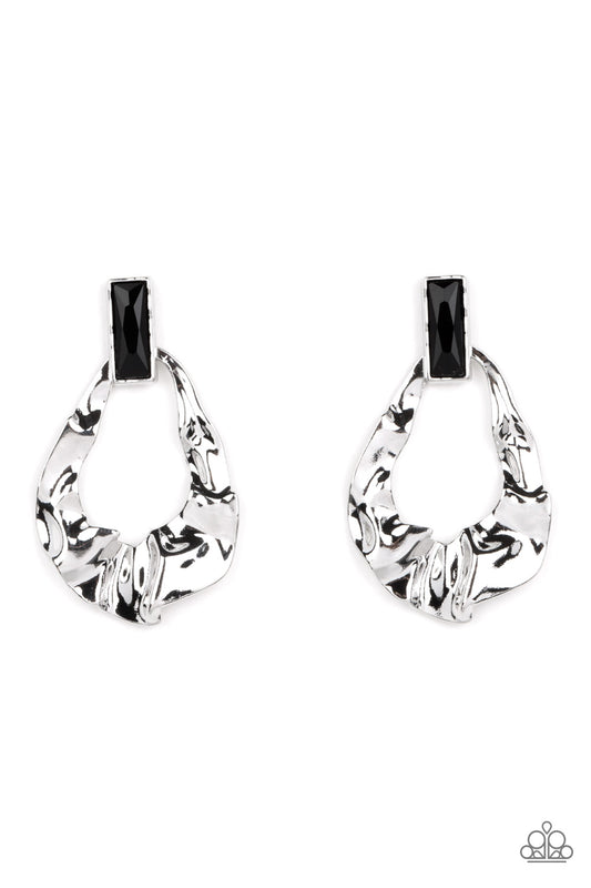 Metro Meltdown - Black - Paparazzi Earrings