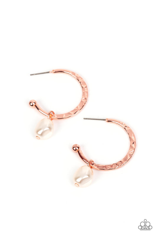 GLAM Overboard - Copper - Paparazzi Earrings