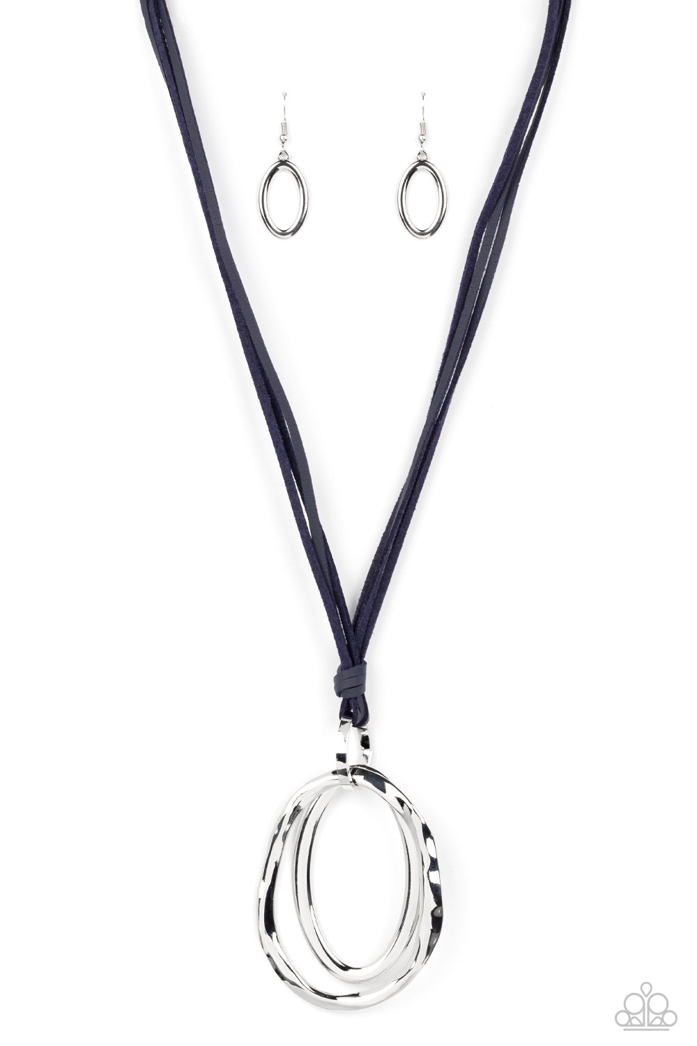 Long OVAL-due - Blue - Paparazzi Necklace