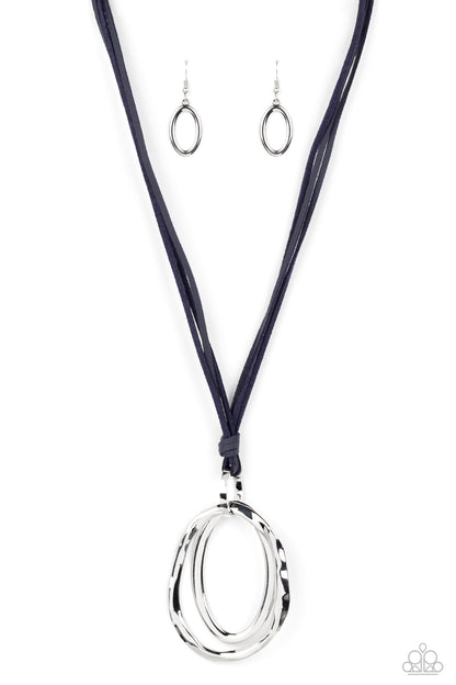 Long OVAL-due - Blue - Paparazzi Necklace