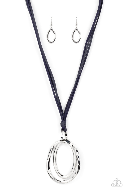 Long OVAL-due - Blue - Paparazzi Necklace