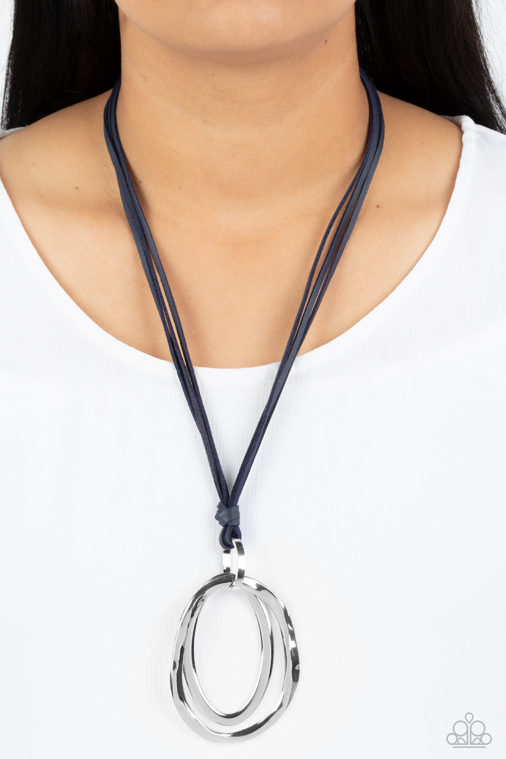 Long OVAL-due - Blue - Paparazzi Necklace