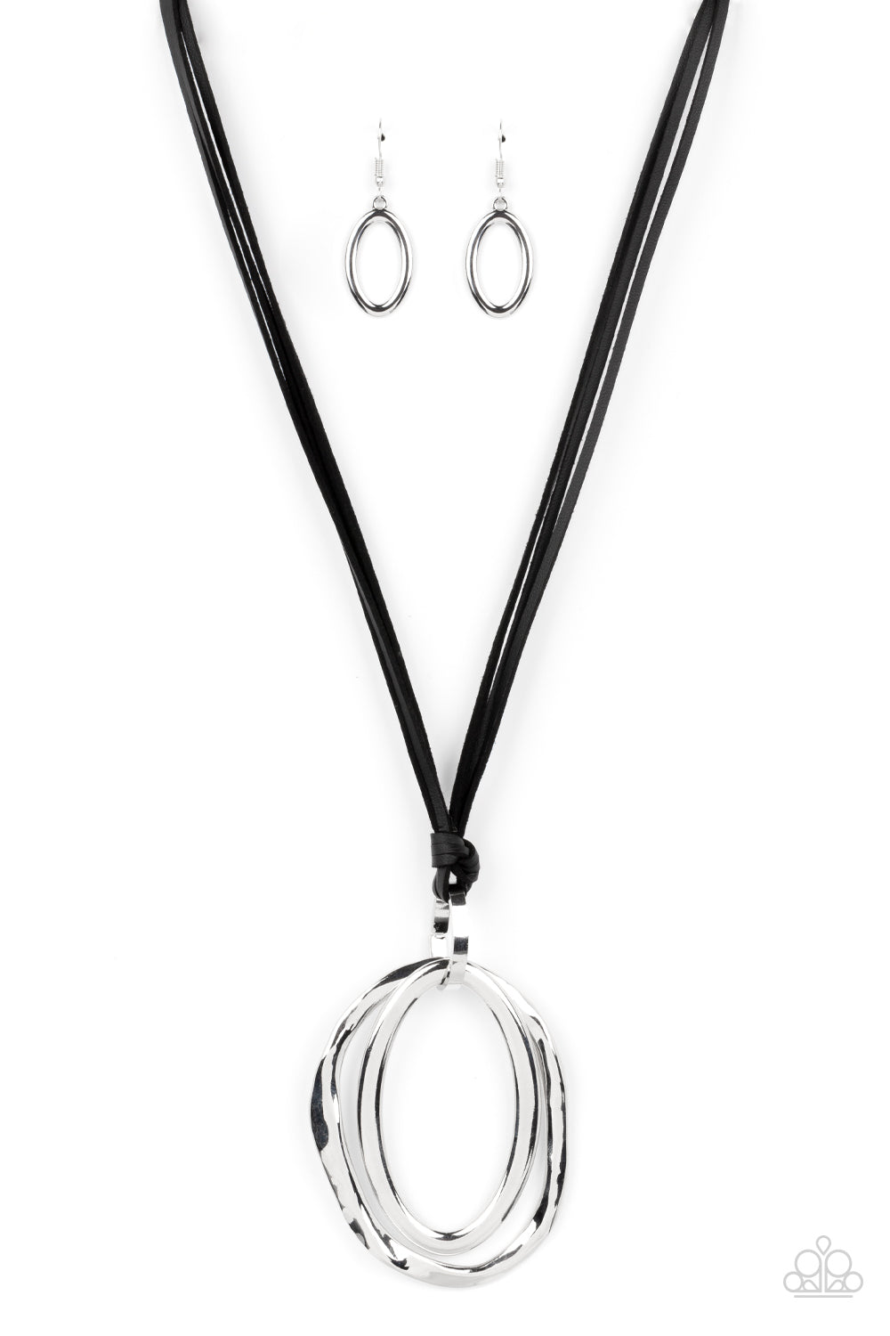 Long OVAL-due - Black - Paparazzi Necklace