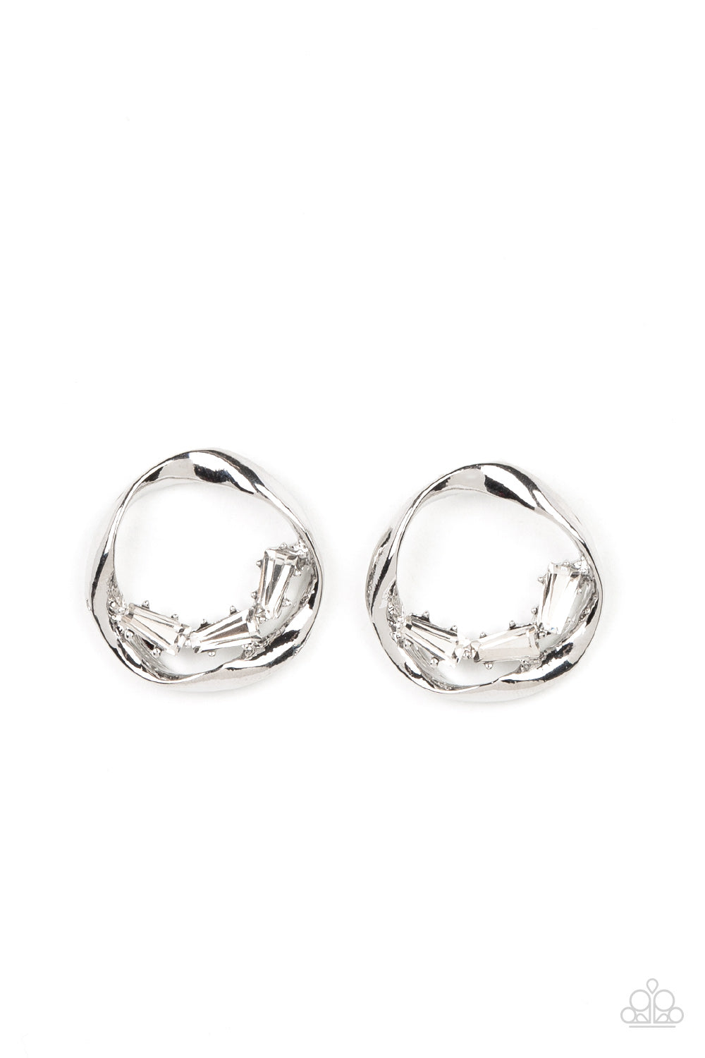 Imperfect Illumination - White - Paparazzi Earrings