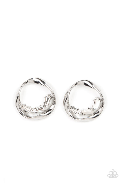 Imperfect Illumination - White - Paparazzi Earrings
