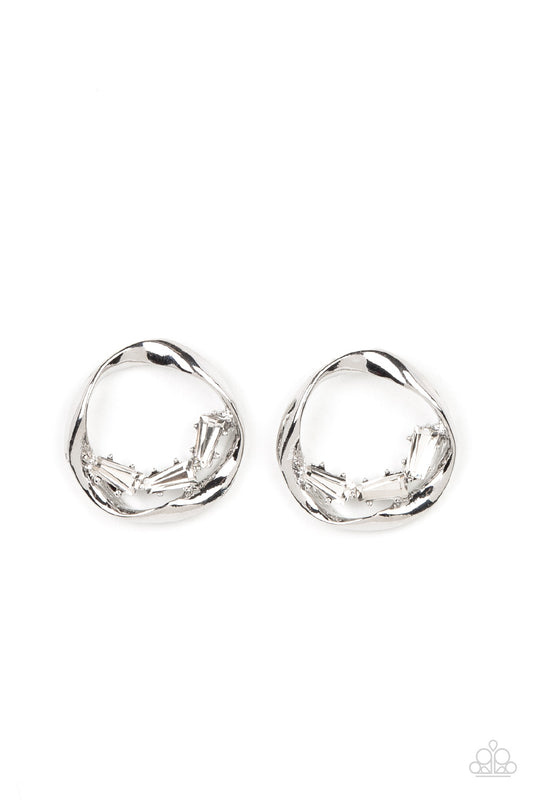 Imperfect Illumination - White - Paparazzi Earrings