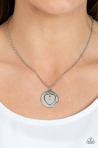 Heart Full of Faith - Pink - Paparazzi Necklace
