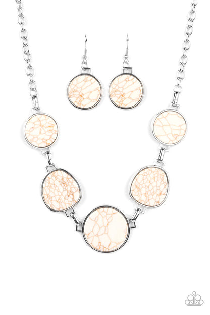 Santa Fe Flats - White - Paparazzi Necklace