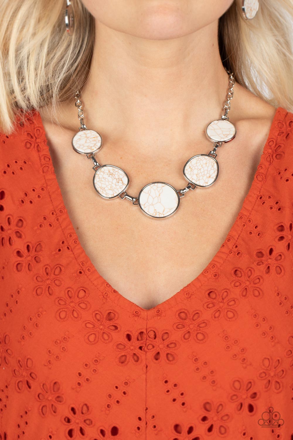 Santa Fe Flats - White - Paparazzi Necklace