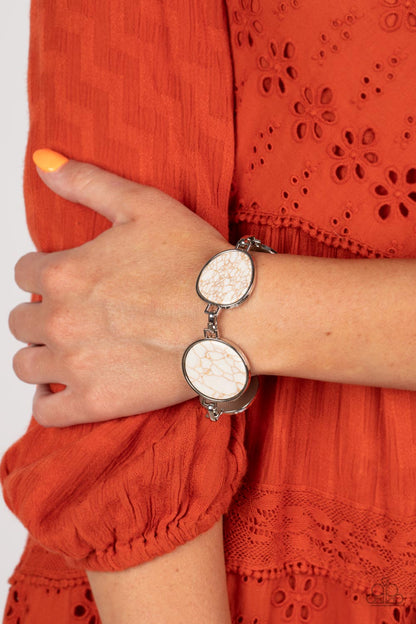 Flat Out Frontier - White - Paparazzi Bracelet