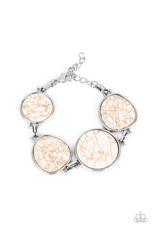 Flat Out Frontier - White - Paparazzi Bracelet