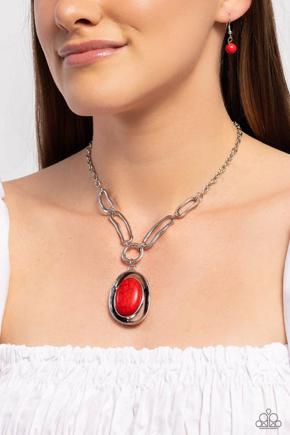Sandstone Stroll - Red - Paparazzi Necklace