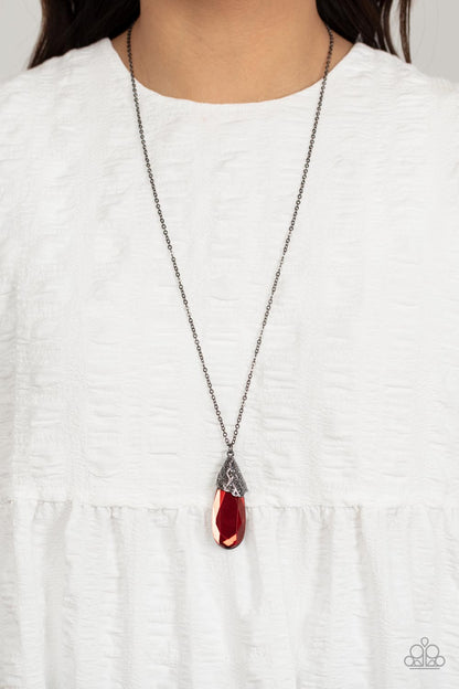 Dibs on the Dazzle - Red - Paparazzi Necklace