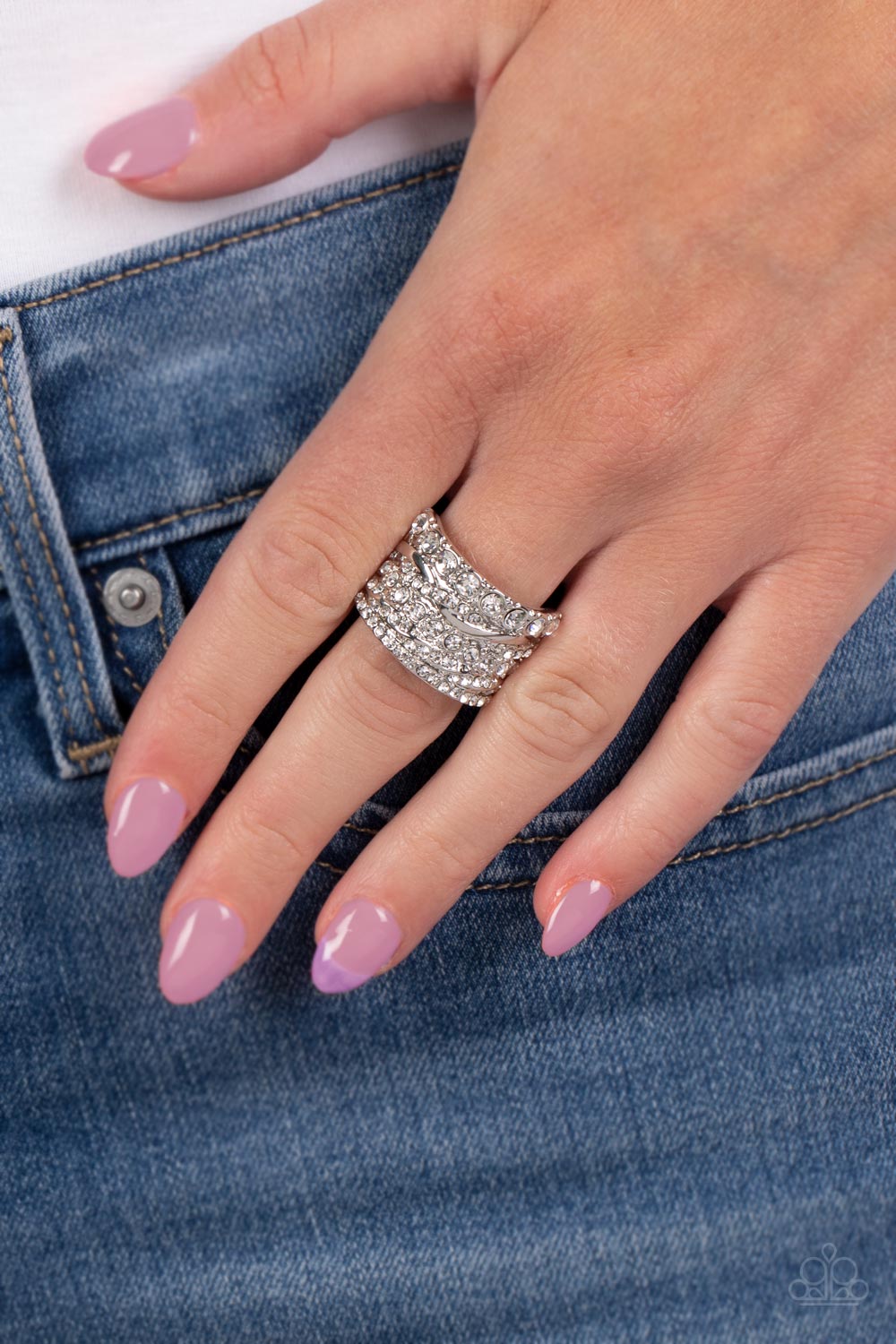 Angelic Architecture - White - Paparazzi Ring