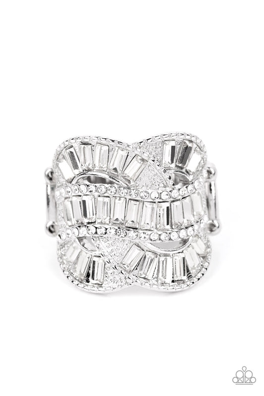 Six-Figure Flex - White - Paparazzi Ring