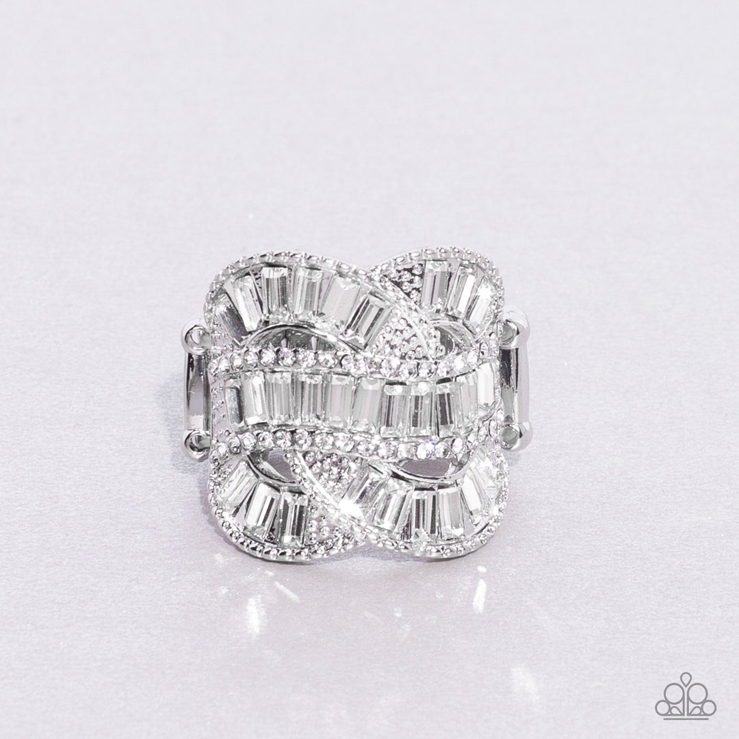 Six-Figure Flex - White - Paparazzi Ring