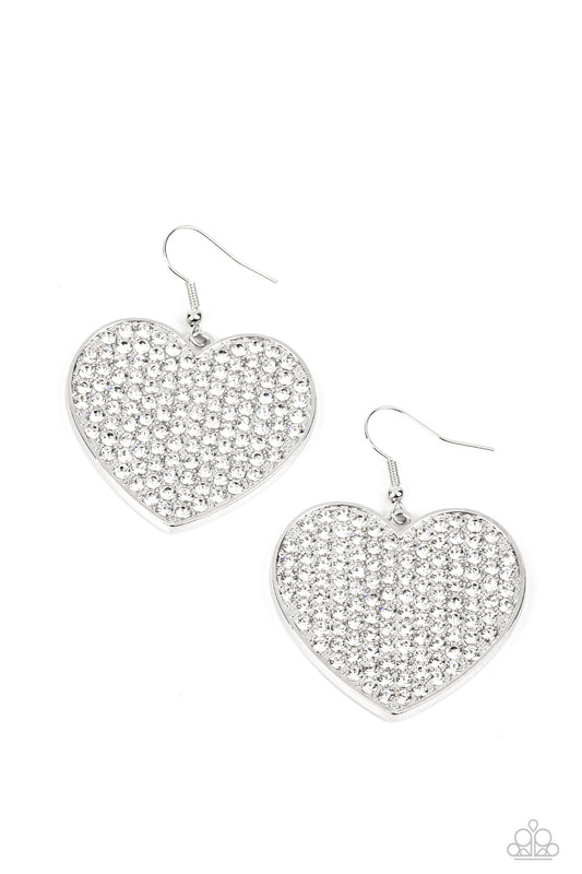 Romantic Reign - White - Paparazzi Earrings