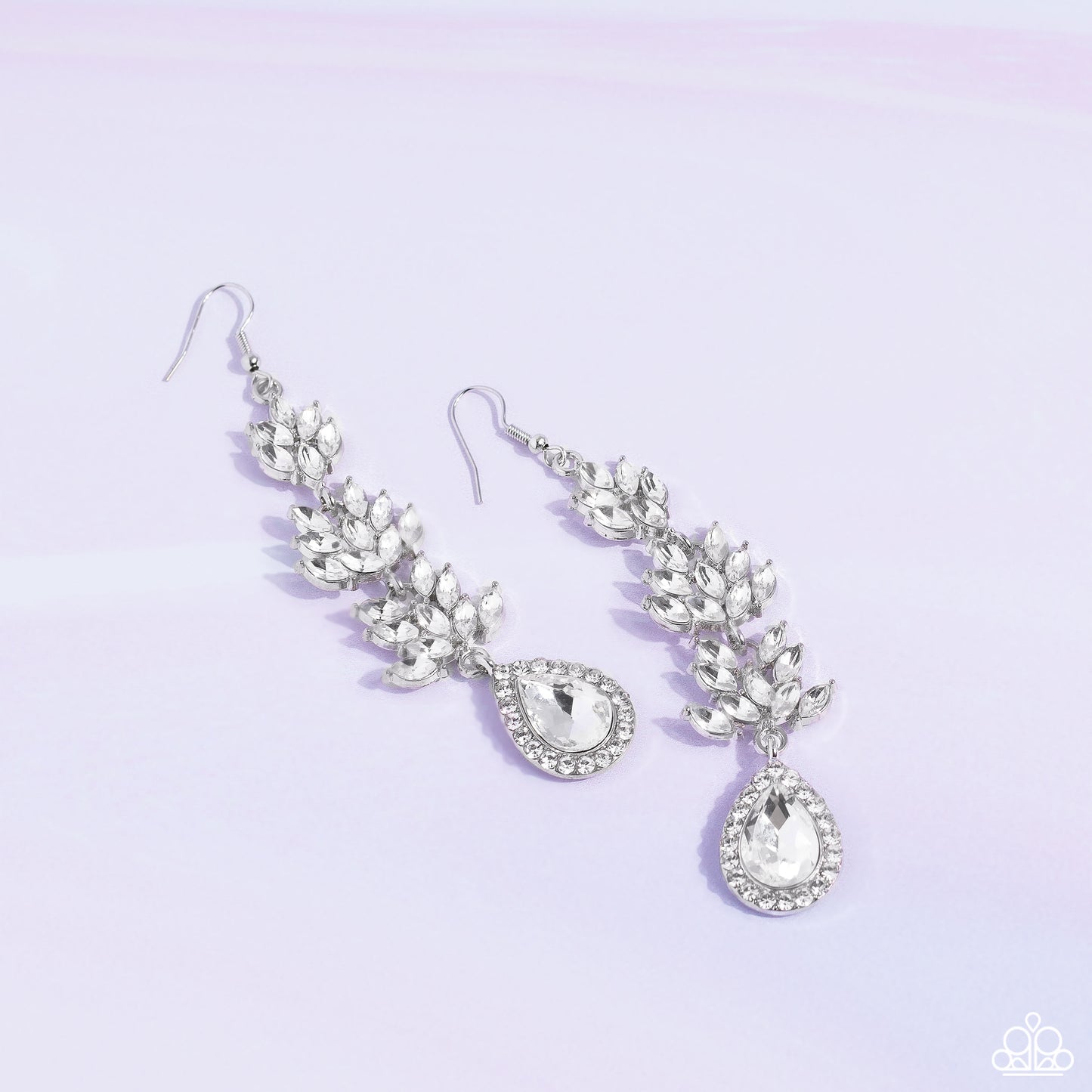 Water Lily Whimsy - White - Paparazzi Earrings - (2023 February Life of the Party)