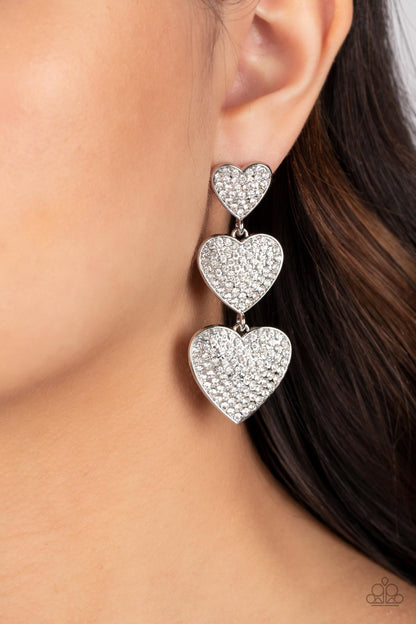 Couples Retreat - White - Paparazzi Earrings