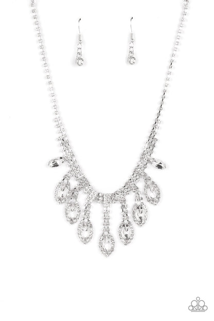 REIGNING Romance - White - Paparazzi Necklace (2022 LOP)