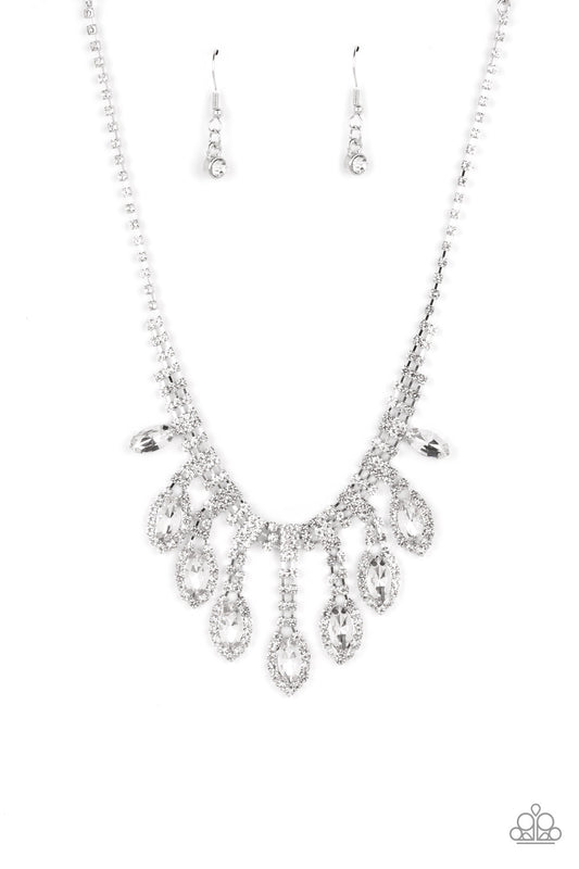 REIGNING Romance - White - Paparazzi Necklace (2022 LOP)