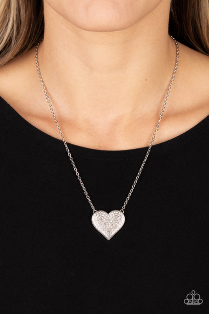 Spellbinding Sweetheart - White - Paparazzi Necklace