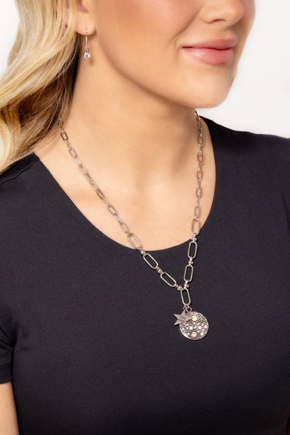 Stardust Saucer - White - Paparazzi Necklace