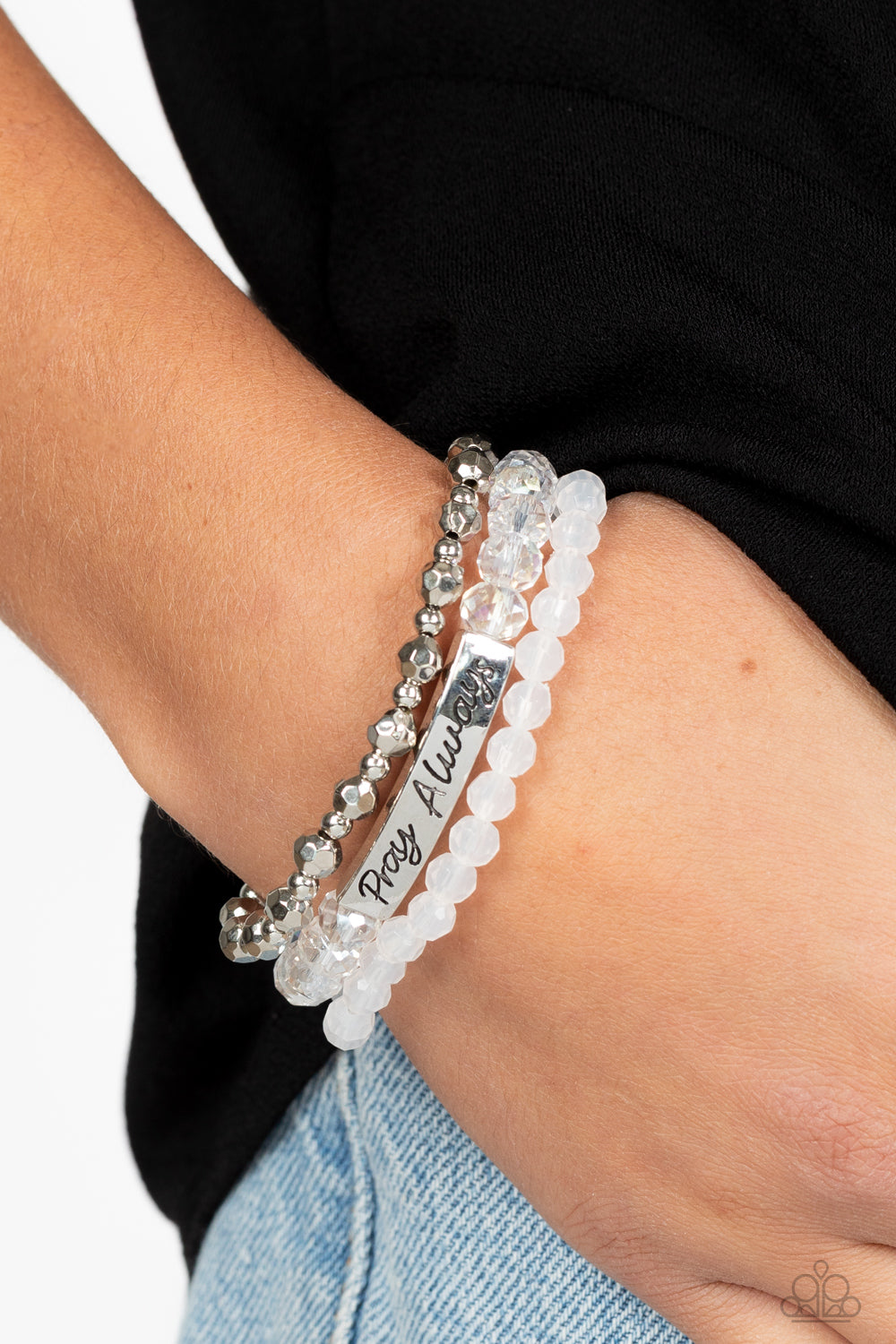 Pray Always - White - Paparazzi Bracelet