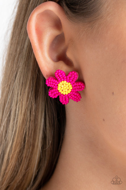 Sensational Seeds - Pink - Paparazzi Earrings