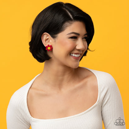 Sensational Seeds - Red - Paparazzi Earrings
