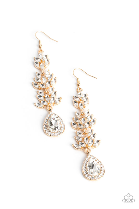 Water Lily Whimsy - Gold - Paparazzi Earrings