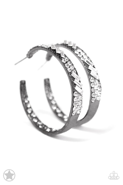 Glitzy By Association - Black - Paparazzi Earrings