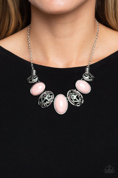Patterned Paisley - Pink - Paparazzi Necklace