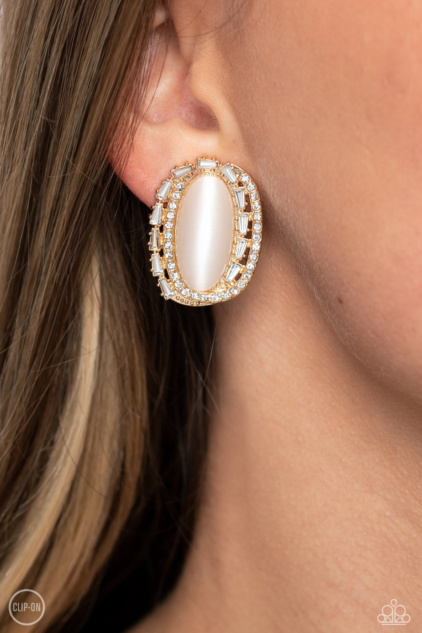 Shimmery Statement - Gold - Paparazzi Earrings