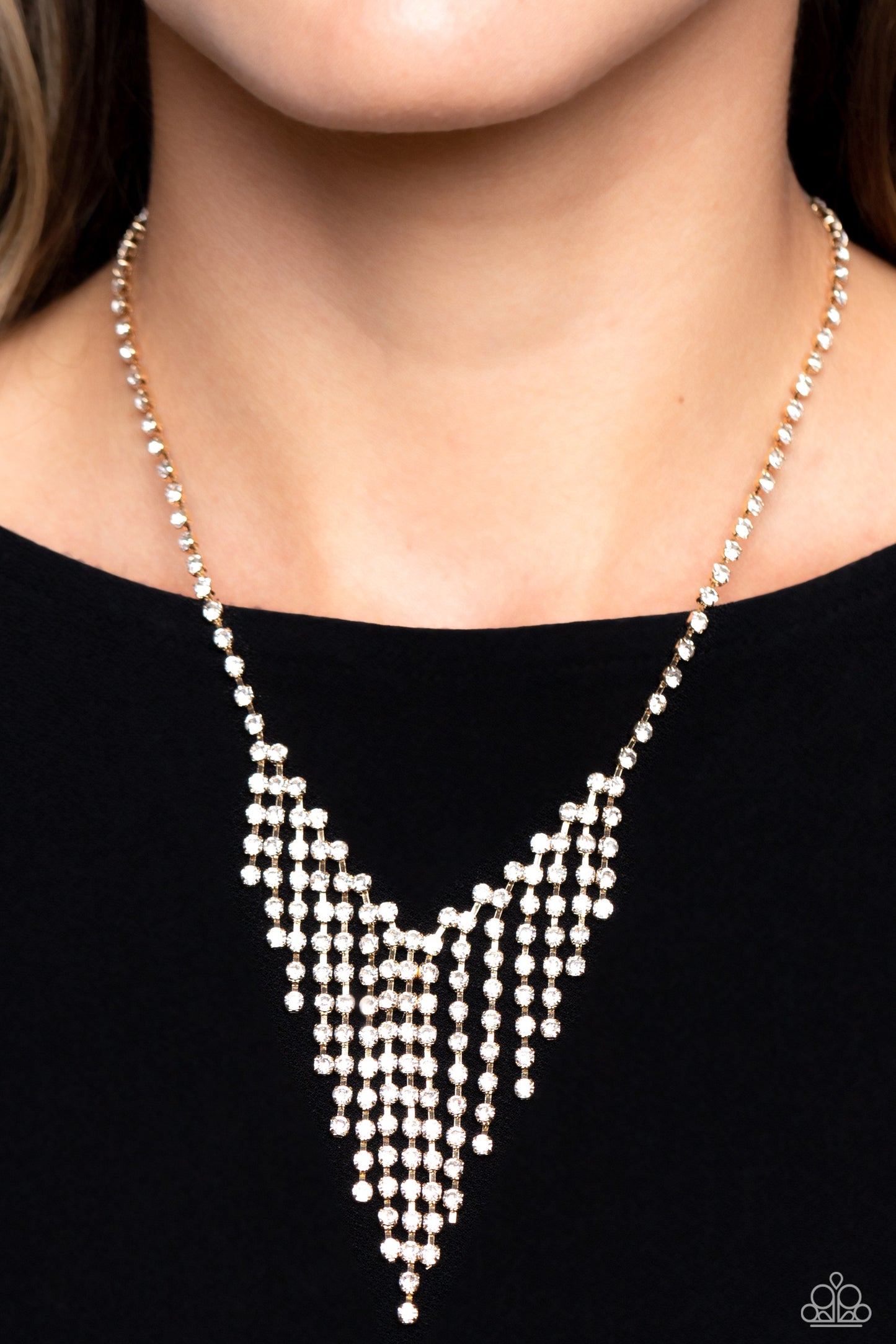 SHIMMER of Stars - Gold - Paparazzi Necklace