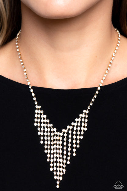 SHIMMER of Stars - Gold - Paparazzi Necklace