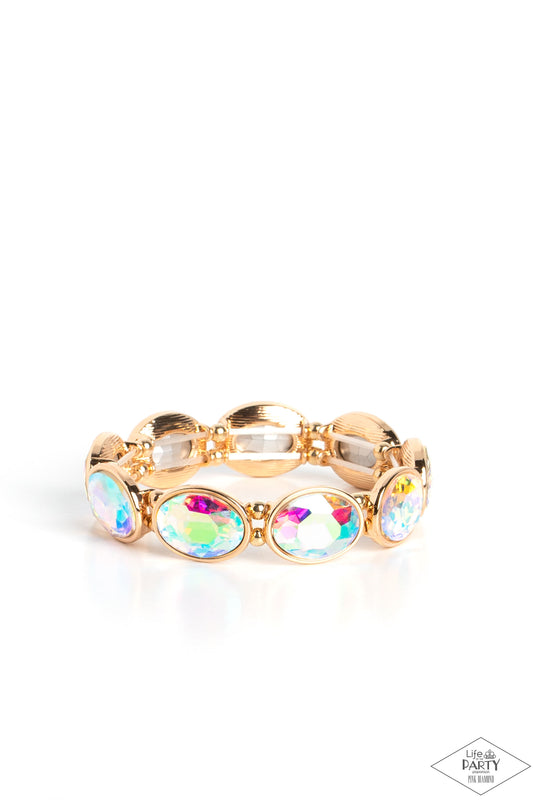 Diva In Disguise - Gold - Paparazzi Bracelet (2023 Pink Diamond LOP)