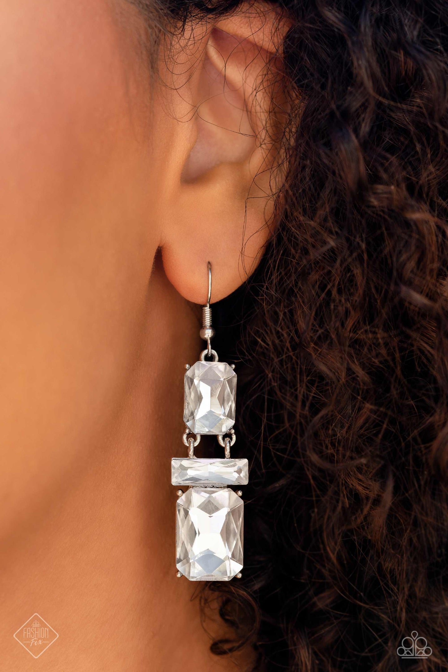 Come CHAIN or Shine - White Necklace, CHAIN Check - White Earrings and Right As CHAIN Ring (Magnificent Musings -3-Piece)
