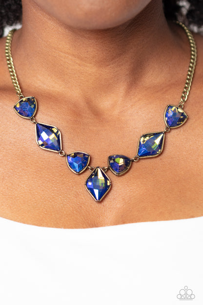 Glittering Geometrics - Brass - Paparazzi Necklace