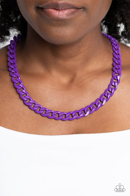 Painted Powerhouse - Purple - Paparazzi Necklace